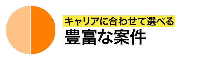 キャリアに合わせて選べる豊富な案件